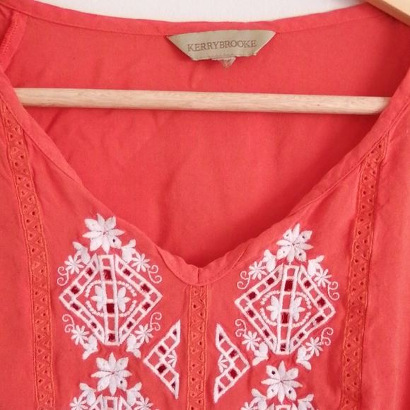 KERRY Brooke summer orange boho embroidered top - Picture 2 of 8